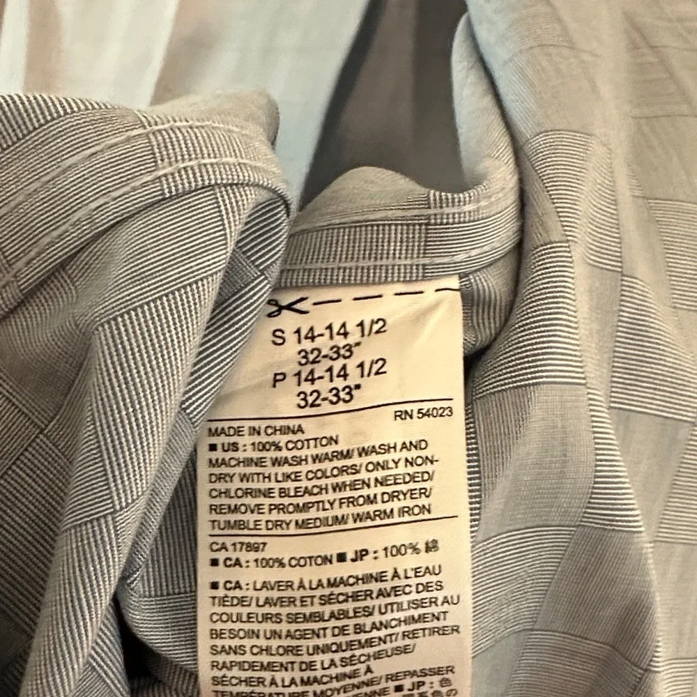 Banana Republic Slim Fit Dress Shirt – Men’s‎ S, Blue Check, Non-Iron